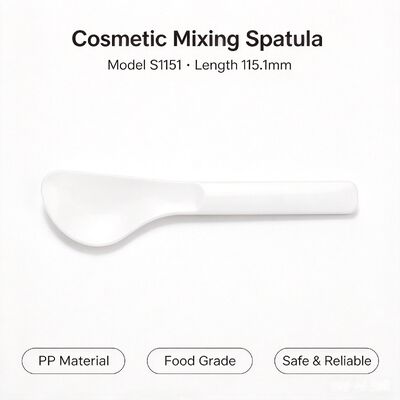Qualité  Food grade PP cosmetic spatula S1151, 115.1mm plastic beauty mixing scoop. Smooth curved head for mixing mask powder & applying skincare cream, ideal for beauty salon & home DIY skincare Usine