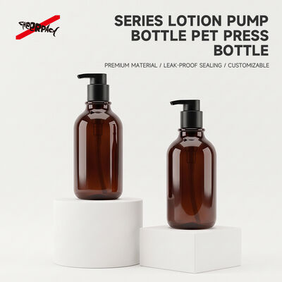Qualité  500ml Amber PET Lotion Pump Bottle | Cosmetic Shampoo Packaging Supplier | Thickened base, leak-proof. Custom logo & color for shampoo, body wash, skincare liquid. Bulk wholesale, flexible MOQ. Usine