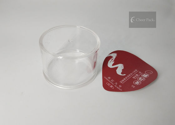Mini diamètre rond transparent des récipients en plastique 49mm pour l'emballage de poudre de chocolat