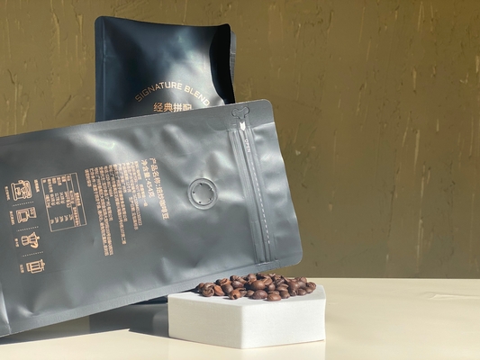Sac à café à fermeture à glissière imprimé personnalisé 250g 500g Sac à café avec soupape Emballage en plastique Sac en aluminium