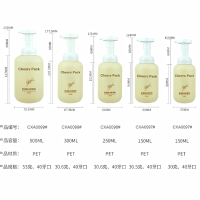 Bouteille de mousse en PET de 500 ml Pour les produits cosmétiques mousse lotion shampooing Scream
