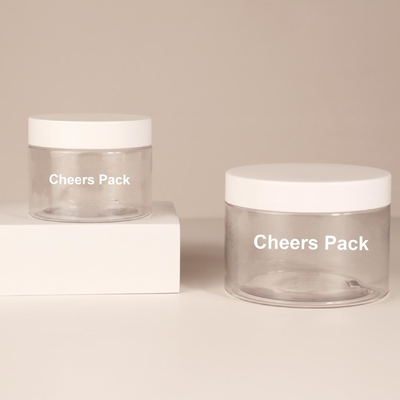 Vente en gros de produits de soins de la peau, débardeur de corps vide, contenant en PET, récipient transparent, rond, en plastique