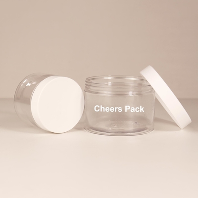 Vente en gros de produits de soins de la peau, débardeur de corps vide, contenant en PET, récipient transparent, rond, en plastique