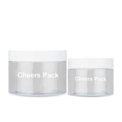 Vente en gros de produits de soins de la peau, débardeur de corps vide, contenant en PET, récipient transparent, rond, en plastique
