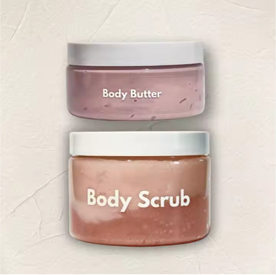 Vente en gros de produits de soins de la peau, débardeur de corps vide, contenant en PET, récipient transparent, rond, en plastique