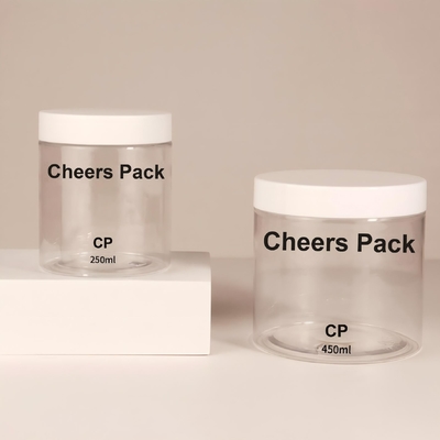 Des pots en plastique PET transparents de qualité alimentaire avec boîtiers à vis