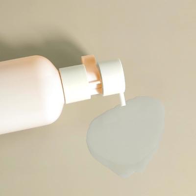 250 ml de shampooing en plastique HDPE à capuche pliable pour bébé, pompe à lotion rose pour emballage cosmétique