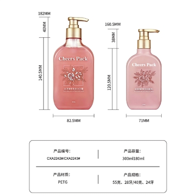 Emballage de lotion transparente en plastique Emballage de lotion Bouteille Bouteille de shampooing Bouteilles de lotion
