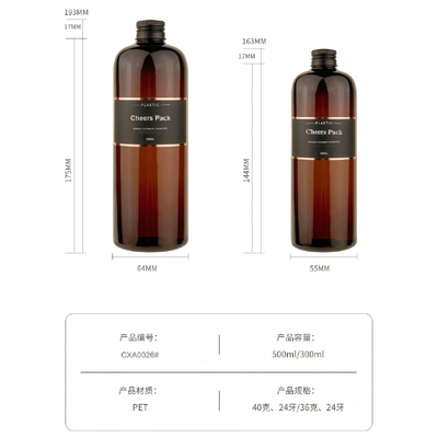300 500 Bouteille de pompe à lotion pour le lavage corporel liquide 16 oz Bouteilles de shampooing en plastique blanc clair pour animaux de compagnie