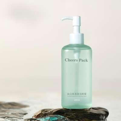 Green Luxury 50ml 100ml 450ml Bouteilles rondes en plastique pour lotion cosmétique Matériau PP Press Pump Squeeze Bouteilles pour le shampooing de soins de la peau