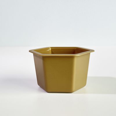 Gobelet jetable hexagonal en PP de 80 ml avec couvercle en feuille d'aluminium