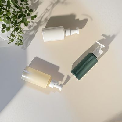 Bouteille de pompe à lotion en forme de cylindre en PET de 300 ml à 500 ml pour emballage cosmétique avec impression de logo personnalisable