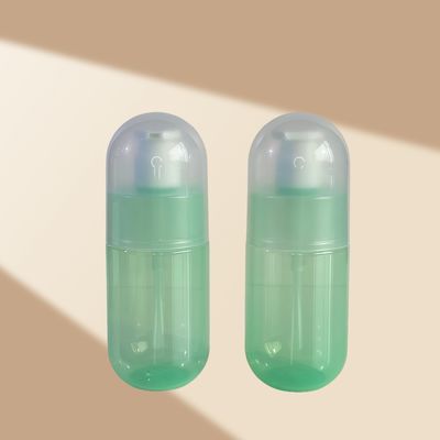 Bouteille de pompe en PET vert transparent de 300 ml pour lotion cosmétique avec logo personnalisé