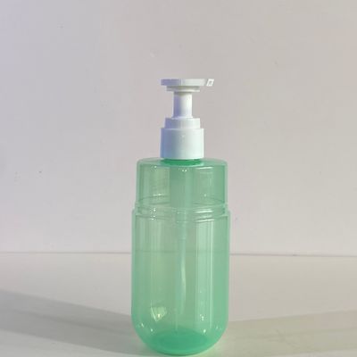 Bouteille de pompe en PET vert transparent de 300 ml pour lotion cosmétique avec logo personnalisé