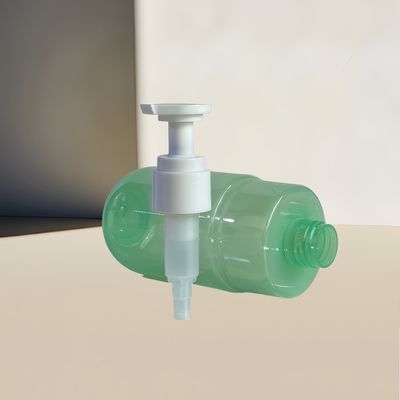Bouteille de pompe en PET vert transparent de 300 ml pour lotion cosmétique avec logo personnalisé