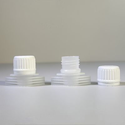 Bouchon à vis en plastique PE de 16 mm, portable et durable, avec couvercles à bec verseur rabattables, bord sûr de qualité alimentaire pour emballages souples de boissons
