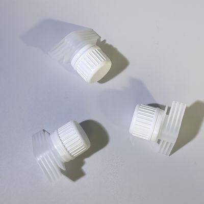 Bouchon à vis en plastique PE de 16 mm, portable et durable, avec couvercles à bec verseur rabattables, bord sûr de qualité alimentaire pour emballages souples de boissons