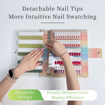 Tableau d'affichage magnétique amovible en acrylique pour nail art, carré 120/180/240 couleurs dégradées, outil en plastique pour ongles