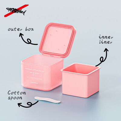100 feuilles de produits de soins de la peau en coton boîte 2.0 en vrac Commande en vrac Bouteilles en plastique avec linérateur PP amovible de qualité alimentaire pour les marques de cosmétiques / OEM