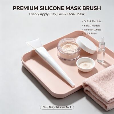 Applicateur de masque Facial en Silicone souple, brosse, poignée en Silicone, crème de soin, spatule cosmétique réutilisable, application de mélange de masque Facial