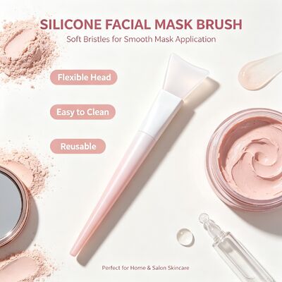 Applicateur de masque Facial en Silicone souple, brosse, poignée en Silicone, crème de soin, spatule cosmétique réutilisable, application de mélange de masque Facial