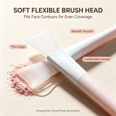 Applicateur de masque Facial en Silicone souple, brosse, poignée en Silicone, crème de soin, spatule cosmétique réutilisable, application de mélange de masque Facial