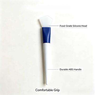 Pinceau de masque facial en silicone, applicateur de masque à l'argile douce avec tête en silicone et manche en ABS pour une application uniforme des soins de la peau