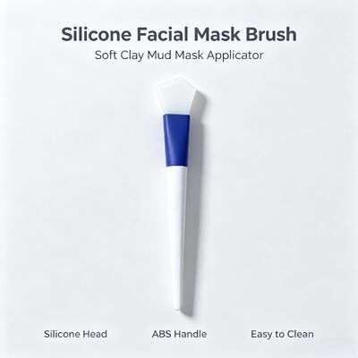 Pinceau de masque facial en silicone, applicateur de masque à l'argile douce avec tête en silicone et manche en ABS pour une application uniforme des soins de la peau