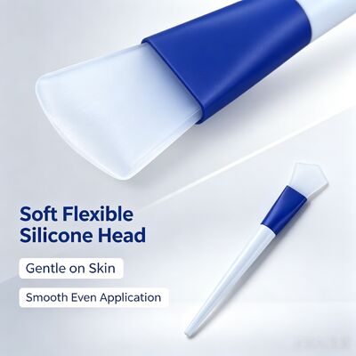 Pinceau de masque facial en silicone, applicateur de masque à l'argile douce avec tête en silicone et manche en ABS pour une application uniforme des soins de la peau