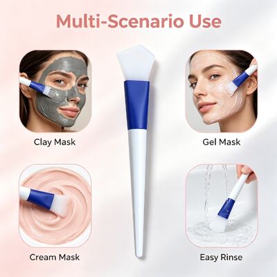 Pinceau de masque facial en silicone, applicateur de masque à l'argile douce avec tête en silicone et manche en ABS pour une application uniforme des soins de la peau