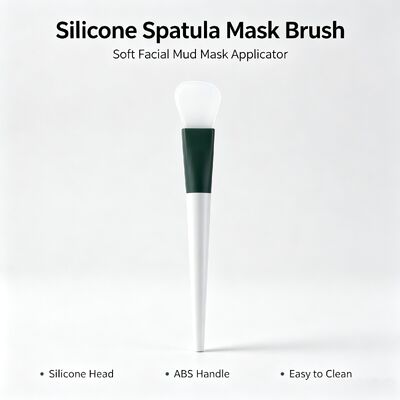 Spatule en silicone pour masque, applicateur de masque en boue pour le visage doux avec tête en silicone et manche en ABS pour une application uniforme des soins de la peau
