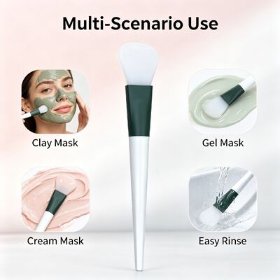 Spatule en silicone pour masque, applicateur de masque en boue pour le visage doux avec tête en silicone et manche en ABS pour une application uniforme des soins de la peau