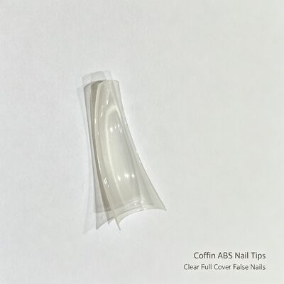 Capsules d'ongles cercueil en ABS, faux ongles transparents à couverture intégrale pour extension d'ongles en salon, nail art DIY et approvisionnement en gros