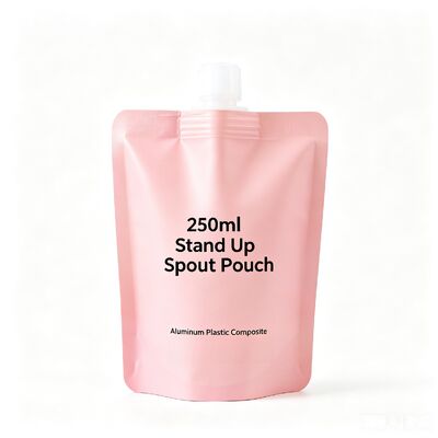 Pochette à bec debout de 250ml, sac Composite en plastique et aluminium, capuchon rabattable, emballage alimentaire Flexible pour boissons