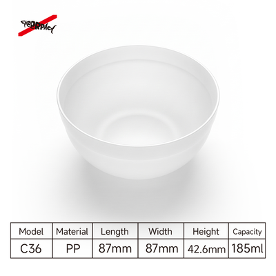 Bol de mélange de masque PP de qualité alimentaire C36 185 ml | Utilisation en salon de beauté | Idéal pour mélanger la poudre de masque et la pâte de beauté pour les salons de beauté et les soins de la peau DIY à la maison. Conception robuste à fond plat antidérapant. Achetez en gros maintenant.