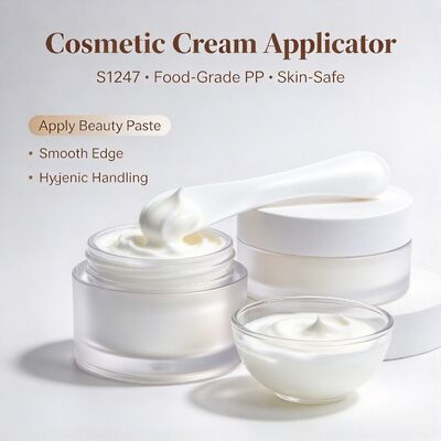 S1247 Spatule de mélange cosmétique en PP de qualité alimentaire pour salon de beauté | Idéal pour mélanger la poudre de masque et la pâte de crème de beauté. Parfait pour les salons de beauté, les studios de spa et les soins de la peau DIY à la maison. Vente en gros disponible.