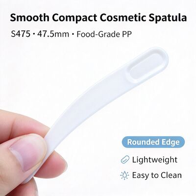 S475 47,5 mm Spatule cosmétique PP de qualité alimentaire. Gros de stock blanc. Pour extraire et appliquer de la crème pour le visage, parfaite pour les salons de beauté et les accessoires de boîtes cosmétiques.