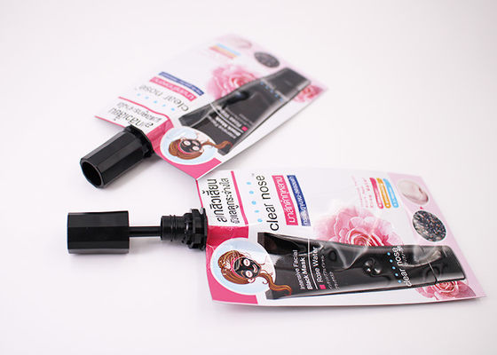 Le rouge à lèvres cosmétique en plastique de pp jailli tiennent des poches avec l'emballage de brosse de lèvre